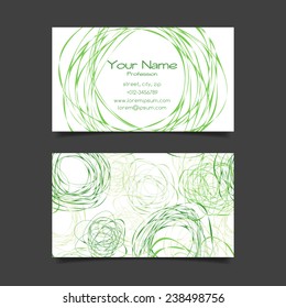 Business card vector template with abstract stylish scribbles