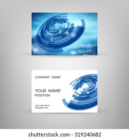 Business card vector template with abstract stylish design. Editable sample.