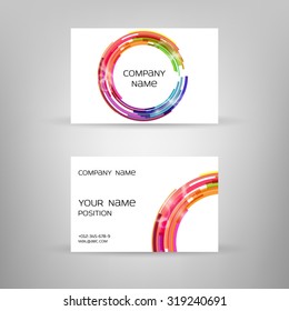 Business card vector template with abstract stylish design. Editable sample.