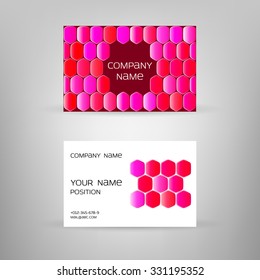 Business card vector template with abstract stylish design. Editable sample.