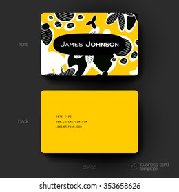 Business card vector template with abstract background. Creative modern design