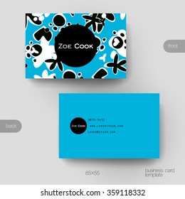 Business card vector template with abstract background. Creative modern design