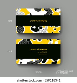 Business card vector template with abstract background. Creative modern design