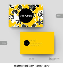 Business card vector template with abstract background. Creative modern design