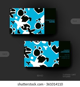 Business card vector template with abstract background. Creative modern design