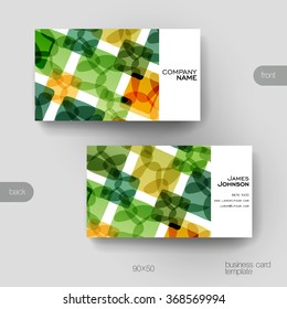 Business card vector template with abstract background. Creative modern design