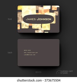 Business card vector template with abstract background. Creative modern design