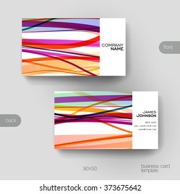 Business card vector template with abstract background. Creative modern design