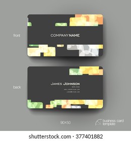 Business card vector template with abstract background. Creative modern design