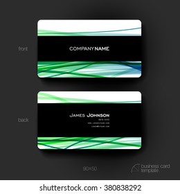Business card vector template with abstract background. Creative modern design