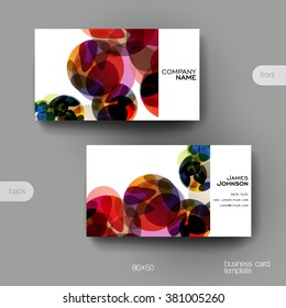 Business card vector template with abstract background. Creative modern design