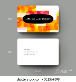 Business card vector template with abstract background. Creative modern design