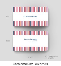 Business card vector template with abstract background. Creative modern design