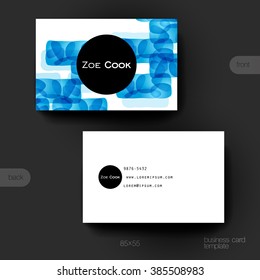 Business card vector template with abstract background. Creative modern design
