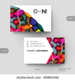 Business card vector template with abstract background. Creative modern design