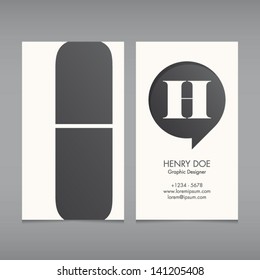 Business card vector template, alphabet letter, text color editable. Font, type, typography retro vintage new style. Ideal for independent worker, company, shop, restaurant...