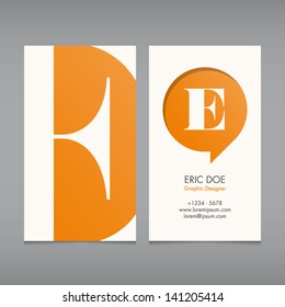 Business card vector template, alphabet letter, text color editable. Font, type, typography retro vintage new style. Ideal for independent worker, company, shop, restaurant...