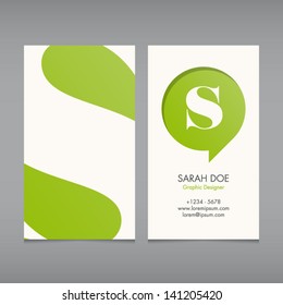 Business card vector template, alphabet letter, text color editable. Font, type, typography retro vintage new style. Ideal for independent worker, company, shop, restaurant...