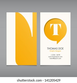 Business card vector template, alphabet letter, text color editable. Font, type, typography retro vintage new style. Ideal for independent worker, company, shop, restaurant...