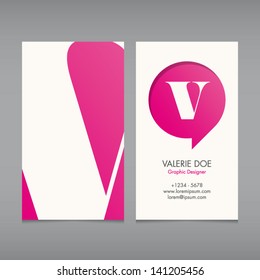 Business card vector template, alphabet letter, text color editable. Font, type, typography retro vintage new style. Ideal for independent worker, company, shop, restaurant...