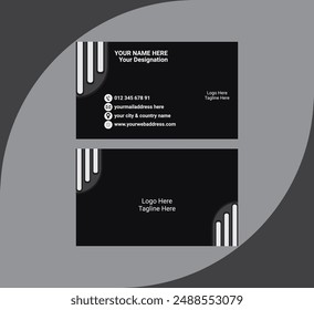 Plantilla de Vector de tarjeta de visita con color blanco y negro