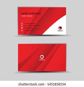 Business Card Vector template, Creative idea modern concept, red polygon background, geometric shape