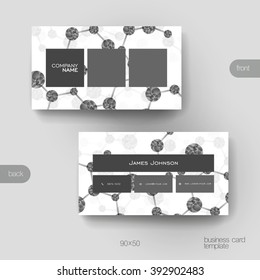 Business card vector template with DNA molecule background. Creative modern design
