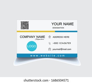 Business Card Vector Template. Flat Style Vector Illustration.  4 Color Combinations. Print Ready Template