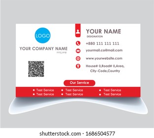 Business Card Vector Template. Flat Style Vector Illustration.  4 Color Combinations. Print Ready Template