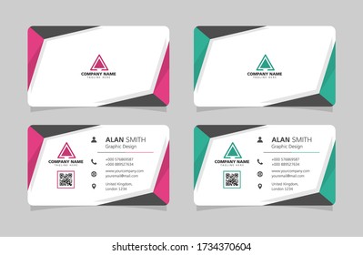 Business Card Vector Template. Flat Style Vector Illustration. Stationery Design. Print Template