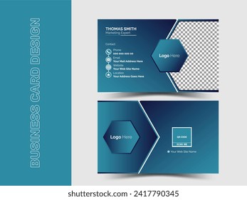 Business Card Vector Template. Flat Style Vector Illustration.