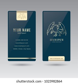 Business Card Vector Template with Griffin logo