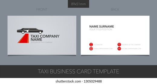 Business card vector template layout design for VIP taxi, limo cab service. Car hire icon with website, contacts, name 