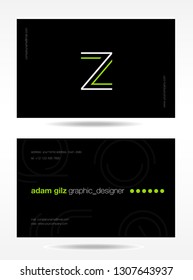 business card vector template. letter Z logo.
