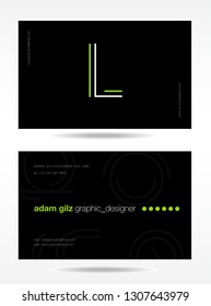 business card vector template. letter L logo.
