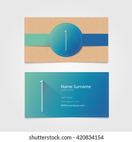 Business Card vector template, Number 1 logo