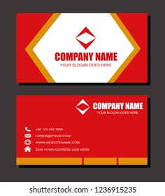 Business Card Vector Template With Orange and Red Colors