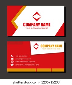Business Card Vector Template With Orange and Red Colors