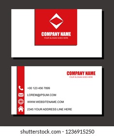 Business Card Vector Template With Orange and Red Colors