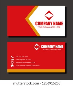 Business Card Vector Template With Orange and Red Colors