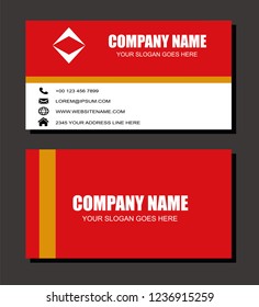 Business Card Vector Template With Orange and Red Colors