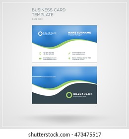 Business Card Vector Template. Personal Visiting Card with Company Logo. Clean Flat Design. Vector Illustration