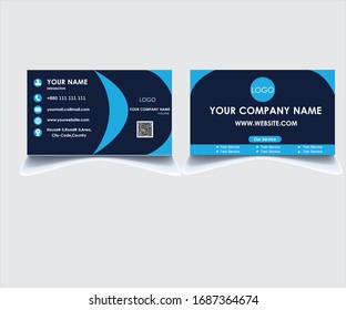 Business card vector template.Flat Style vector illustration .4 color combination. Print Ready  Template
