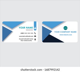 Business card vector template.Flat Style vector illustration .4 color combination. Print Ready  Template