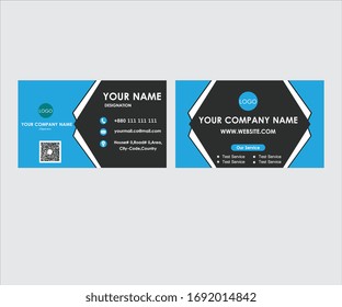 Business card vector template.Flat Style vector illustration Visiting Card. 4 color combination Visiting Card. Print Ready  Business Card Template