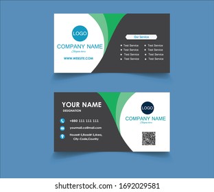 Business card vector template.Flat Style Visiting card vector illustration .4 color combination of business card. Print Ready  Visiting card Template