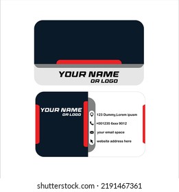 Business card vectorized blue and white editable