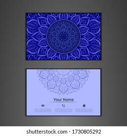 Business Card. Vintage decorative elements. Ornamental floral business cards or invitation with mandala