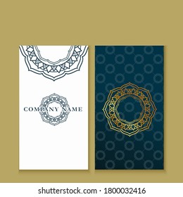 Business card. Vintage decorative elements. Hand drawn background. Islam, Arabic, Indian, ottoman motifs.
