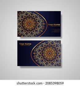 Business Card. Vintage decorative elements. Ornamental floral business cards or invitation with mandala.